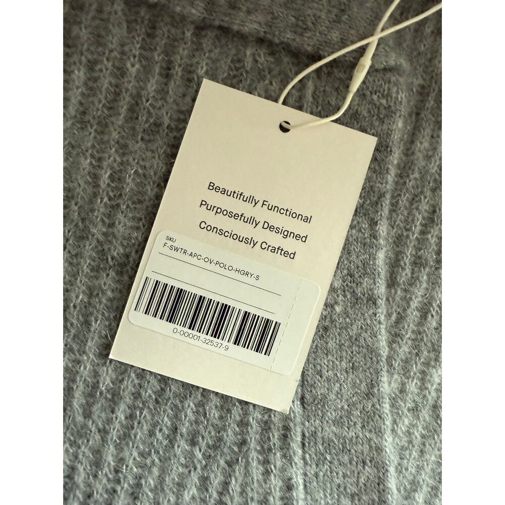 $128 New Everlane The Oversized Polo in Alpaca - Heather Grey Small - Picture 13 of 15